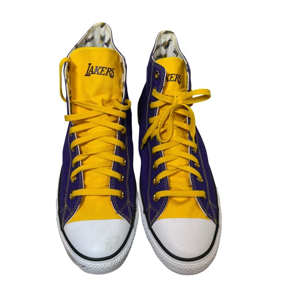 Converse Chuck Taylor All Star High Top LA Lakers Basketball Shoes Men's Size 16 - Picture 2 of 8